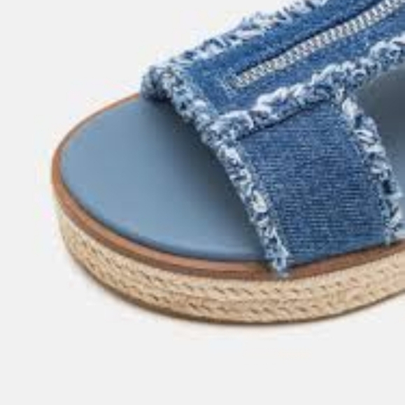 New Michael Michael Kors Berkley Espadrille Wedge Frayed Sandal  Women's 10 - Picture 6 of 16